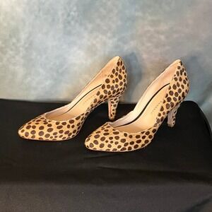 Loeffler Randall Heels Leopard‎ Print Hair Calf Pointed Pumps Size 6
